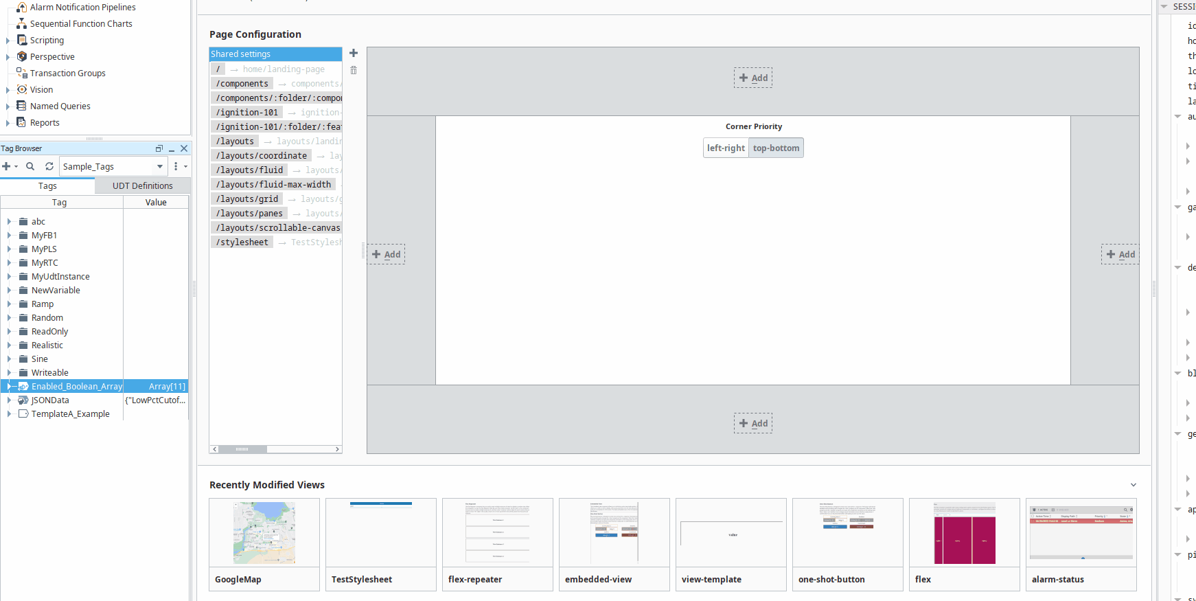 Tag diagnostics refresh button