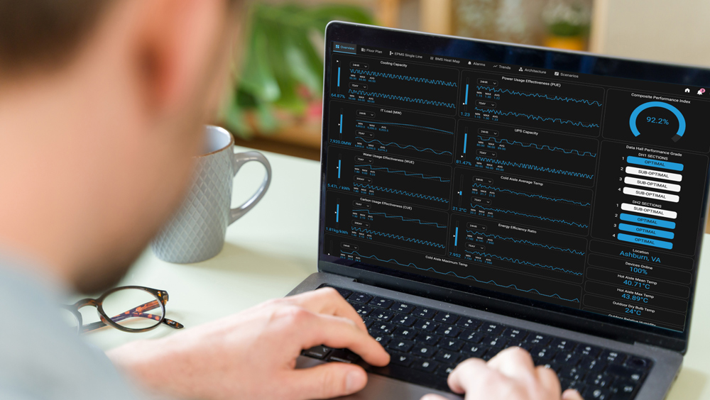 Data center software on laptop