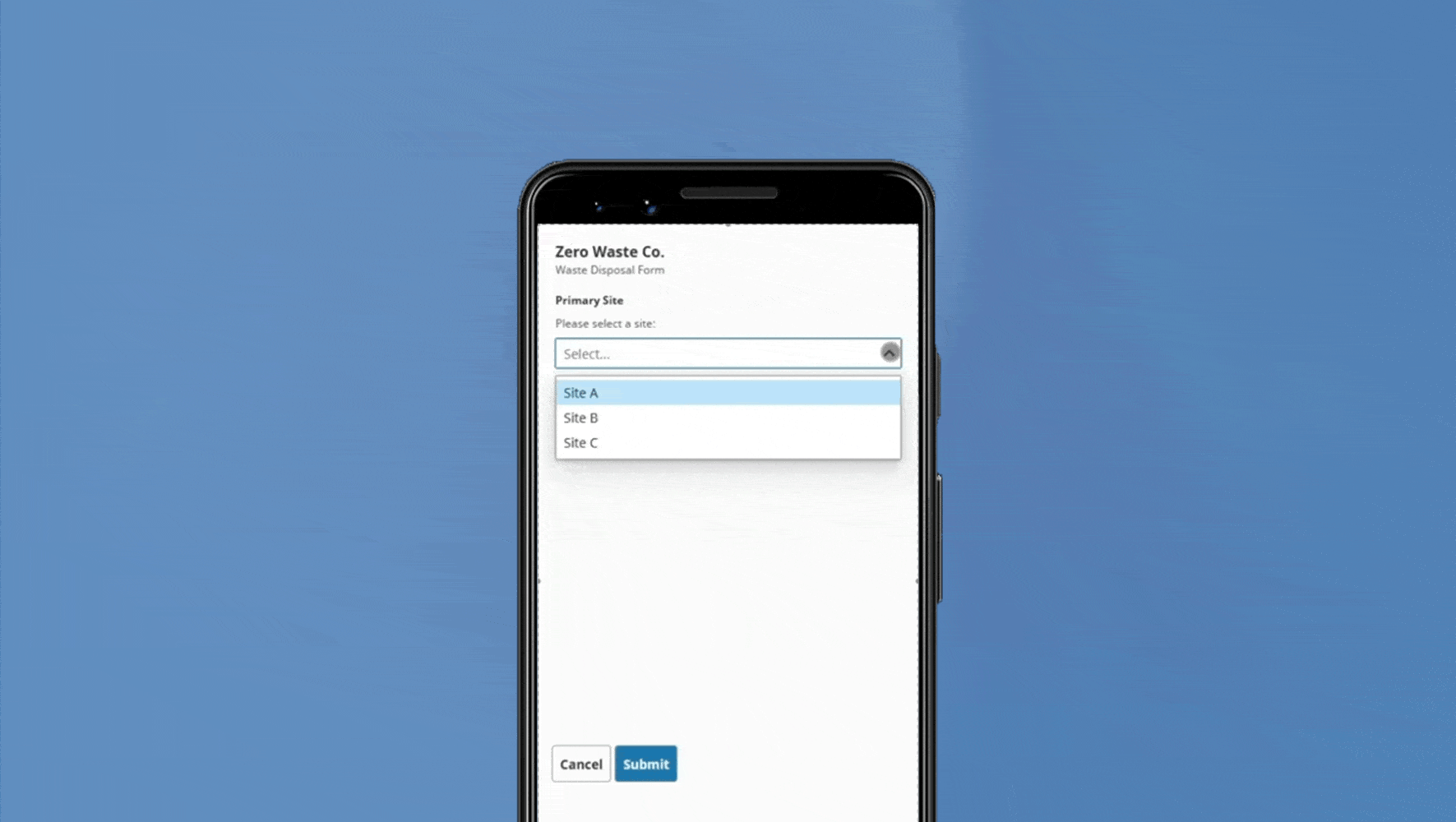 Form component on mobile