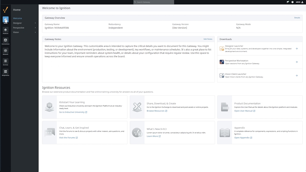 Ignition Gateway homepage