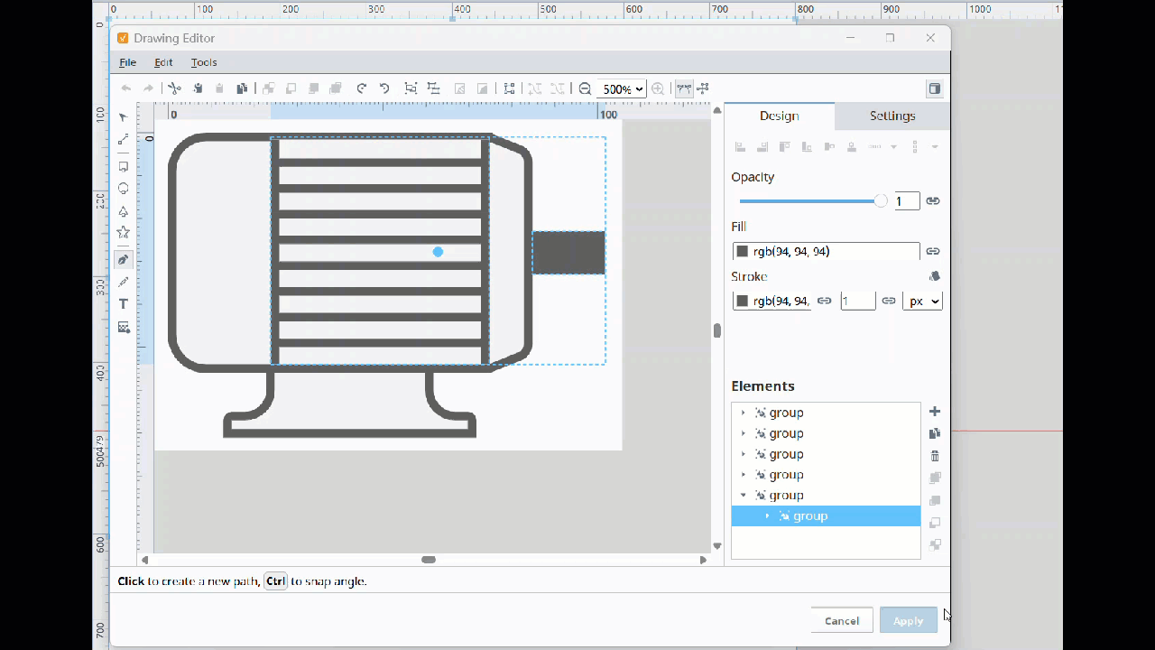 Drawing Editor command bar