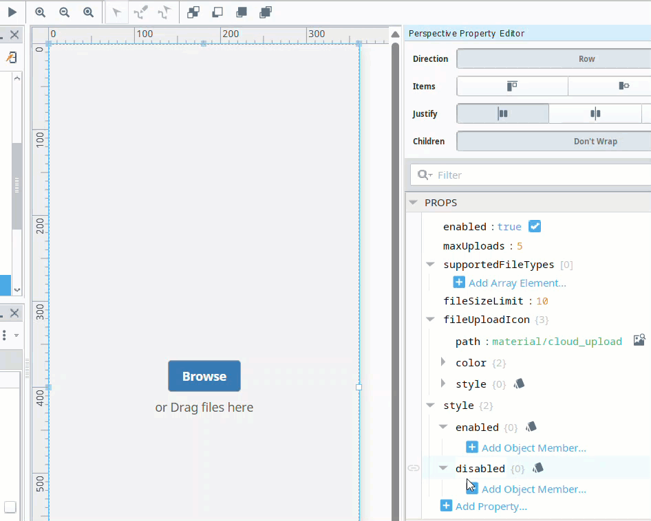 Enabled property for File Upload Component